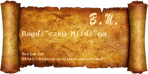 Bagóczky Miléna névjegykártya